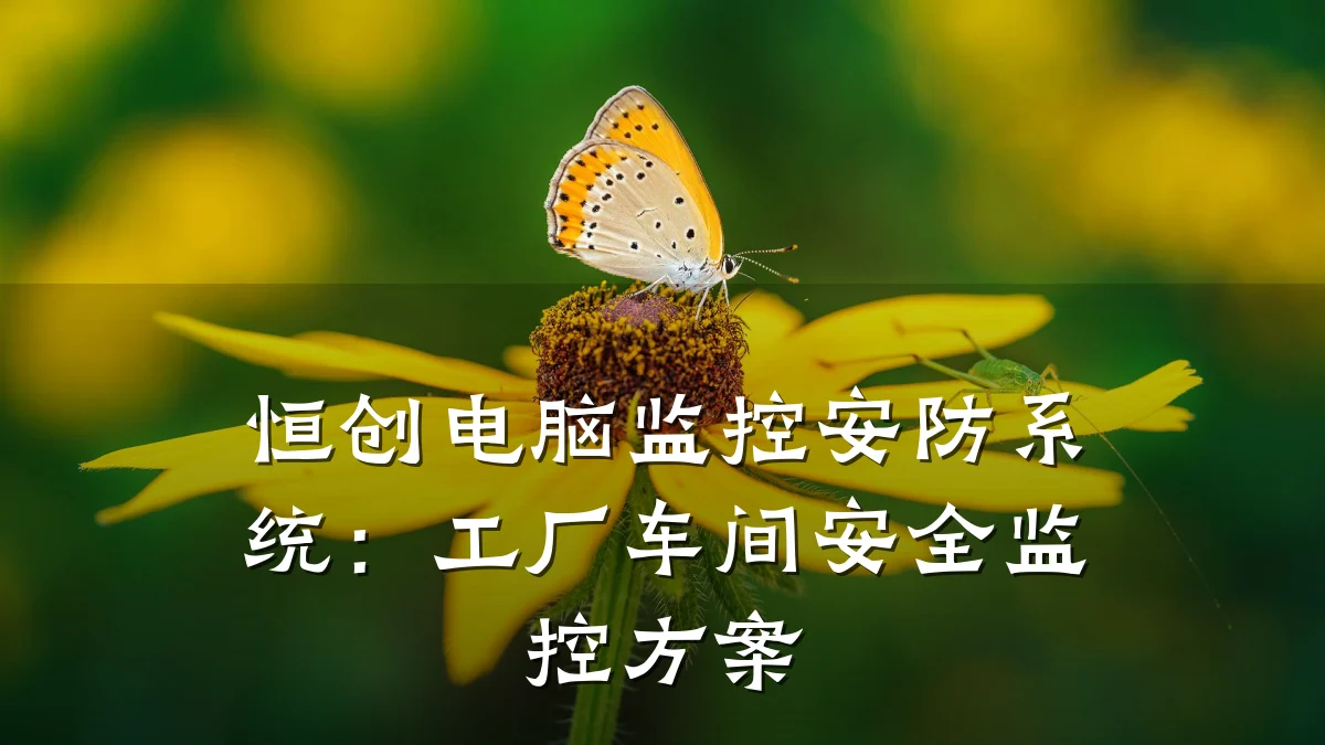 恒创电脑监控安防系统:工厂车间安全监控方案
