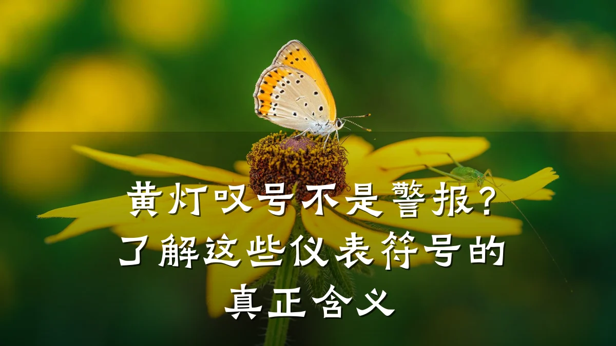 黄灯叹号不是警报？了解这些仪表符号的真正含义