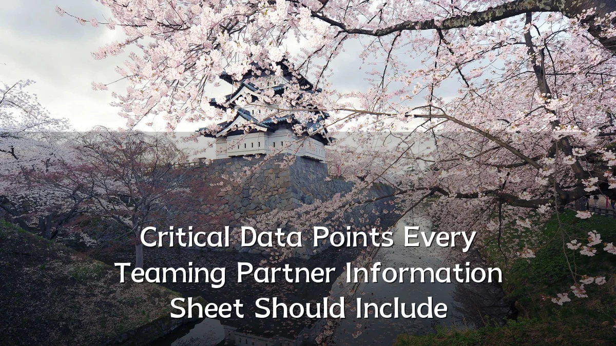 Critical Data Points Every Teaming Partner Information Sheet Should Include