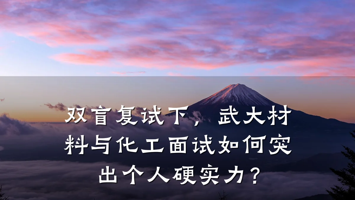 双盲复试下,武大材料与化工面试如何突出个人硬实力?
