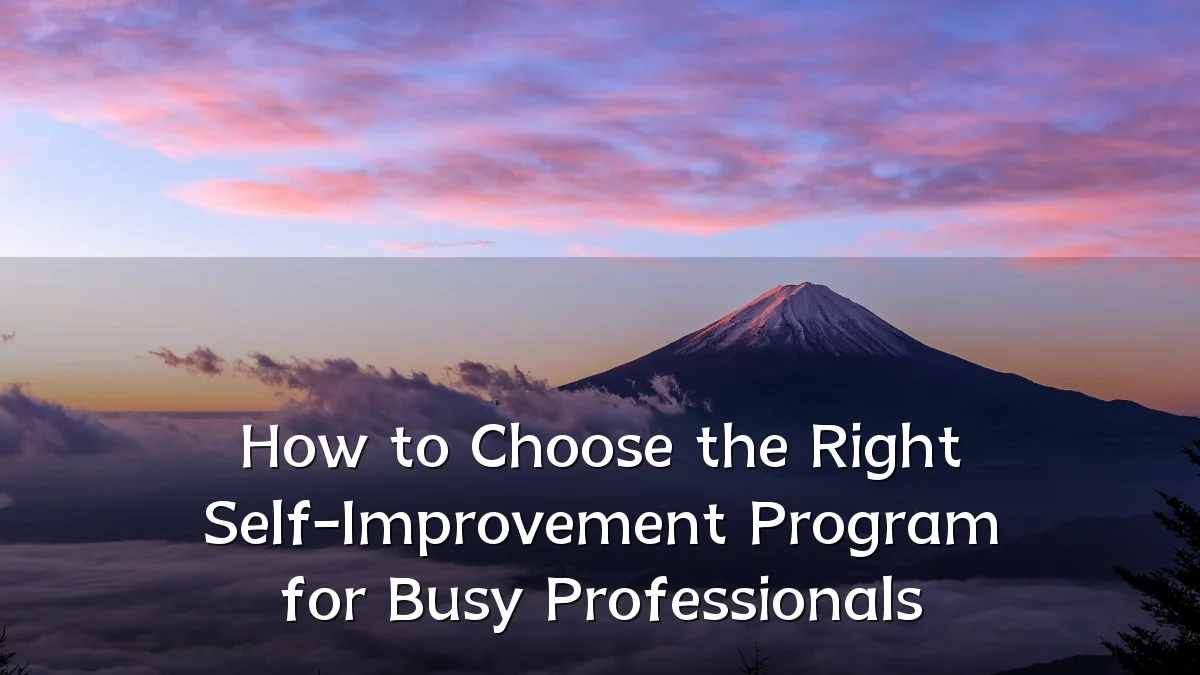 How to Choose the Right Self-Improvement Program for Busy Professionals