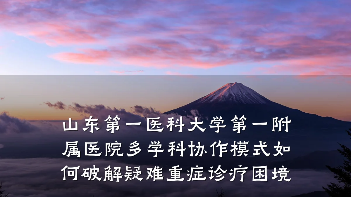 山东第一医科大学第一附属医院多学科协作模式如何破解疑难重症诊疗困境